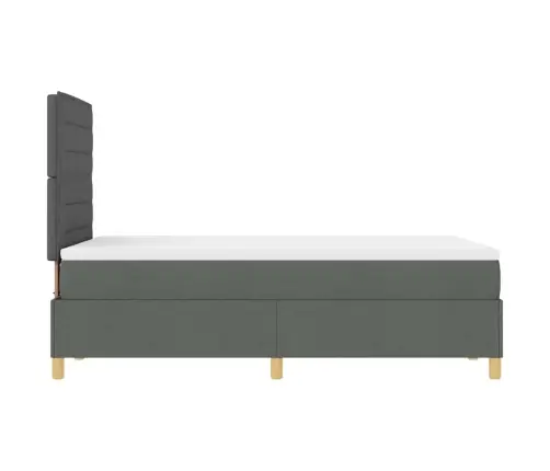 Kastītes Atsperu Gulta Tumši Pelēka 120 X 200 Cm Audums Vidaxl