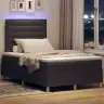 Led Gultas Pamatne Ar Matraci Tumši Brūna 120 X 200 Cm Audums Vidaxl