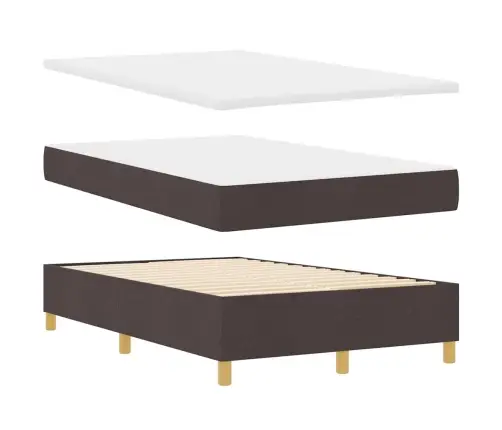 Led Gultas Pamatne Ar Matraci Tumši Brūna 120 X 200 Cm Audums Vidaxl