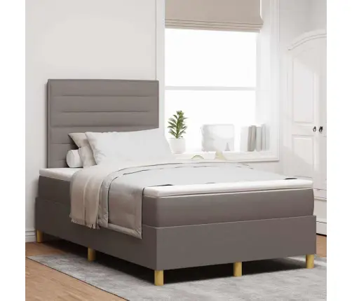 Led Box Spring Voodi Peaga Pruunikashall 120 X 200 Cm Kangas