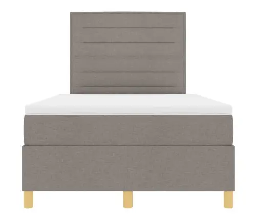 Led Box Spring Voodi Peaga Pruunikashall 120 X 200 Cm Kangas