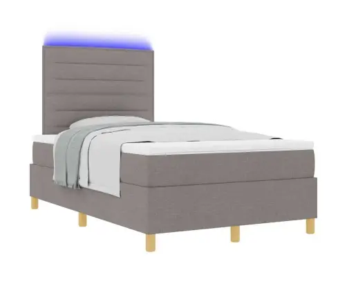 Led Box Spring Voodi Peaga Pruunikashall 120 X 200 Cm Kangas