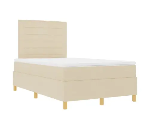 Led Čiužinio Lova Su Čiužiniu Kreminė 120 X 200 Cm Audinys