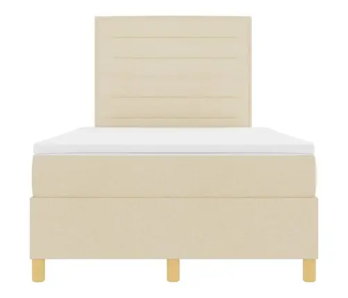 Led Čiužinio Lova Su Čiužiniu Kreminė 120 X 200 Cm Audinys