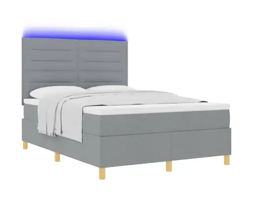 Led Čiužinio Lova Šviesiai Pilka 140 X 190 Cm Audinys