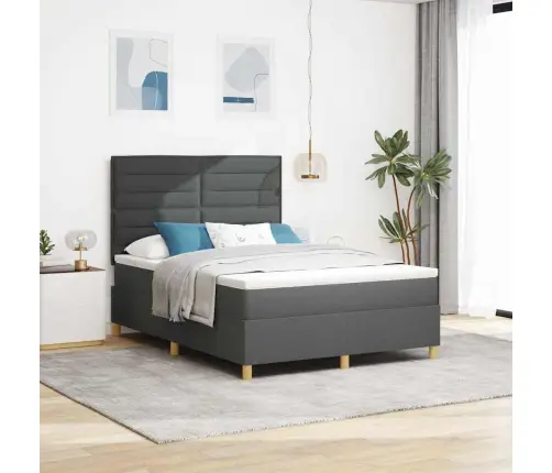 Led Čiužinio Lova Tamsiai Pilka 140 X 190 Cm Audinys