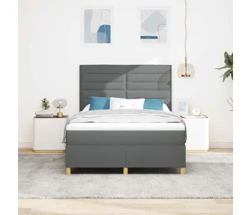 Led Čiužinio Lova Tamsiai Pilka 140 X 190 Cm Audinys