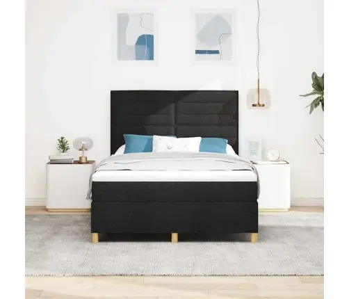 Led Čiužinio Lova Su Čiužiniu Juoda 140 X 190 Cm Audinys