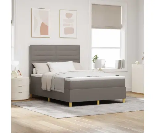 Led Box Spring Voodi Peaga Pruunikashall 140 X 190 Cm Kangas