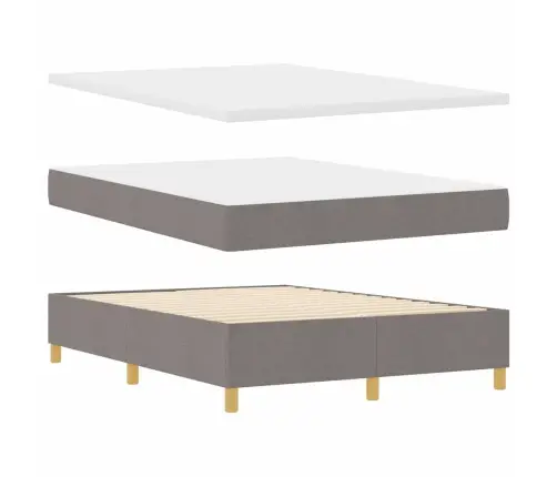 Led Box Spring Voodi Peaga Pruunikashall 140 X 190 Cm Kangas