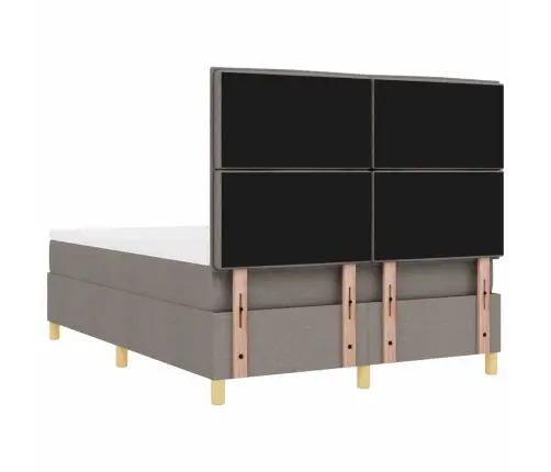 Led Box Spring Voodi Peaga Pruunikashall 140 X 190 Cm Kangas