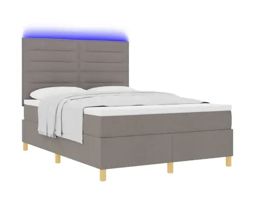 Led Box Spring Voodi Peaga Pruunikashall 140 X 190 Cm Kangas