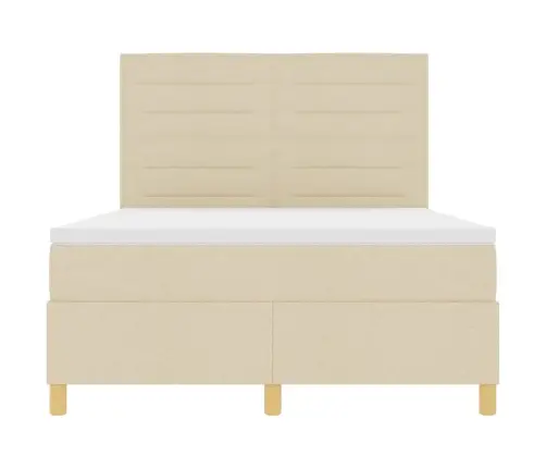 Led Čiužinio Lova Su Čiužiniu Kreminė 140 X 190 Cm Audinys