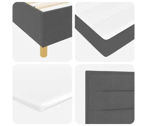 Led Čiužinio Lova Tamsiai Pilka 160 X 200 Cm Audinys