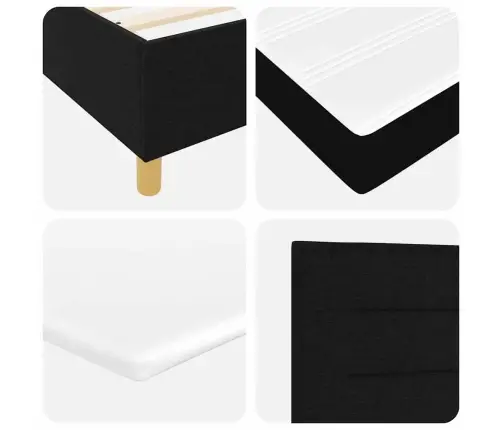 Led Gultas Pamatne Ar Matraci Melna 160 X 200 Cm Audums Vidaxl