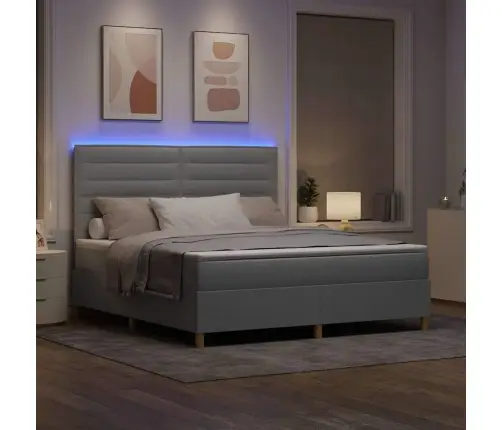 Led Čiužinio Lova Šviesiai Pilka 180 X 200 Cm Audinys