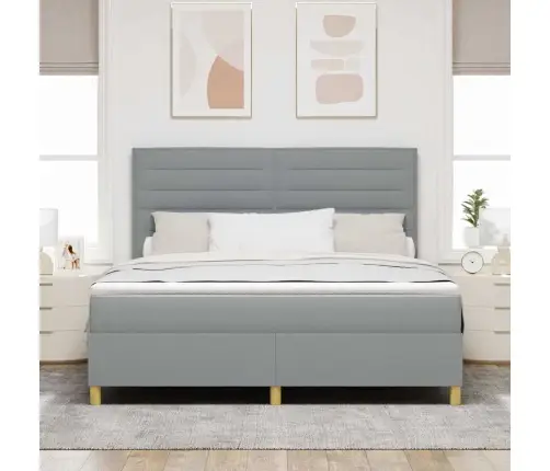 Led Čiužinio Lova Šviesiai Pilka 180 X 200 Cm Audinys