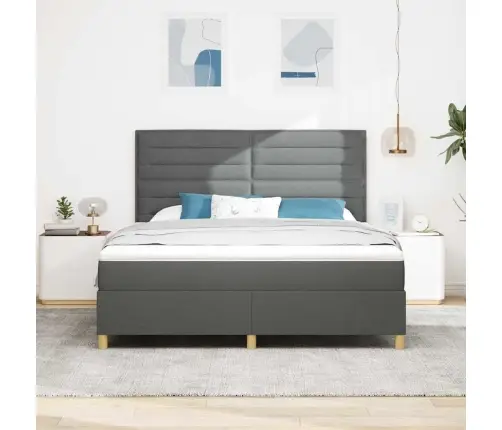 Led Čiužinio Lova Tamsiai Pilka 180 X 200 Cm Audinys