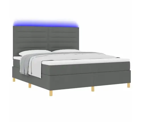 Led Čiužinio Lova Tamsiai Pilka 180 X 200 Cm Audinys