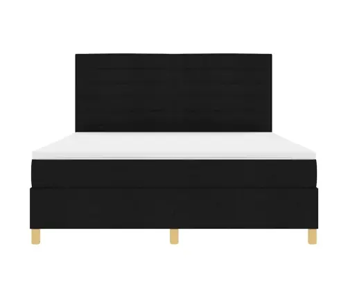 Led Gultas Pamatne Ar Matraci Melna 180 X 200 Cm Audums Vidaxl