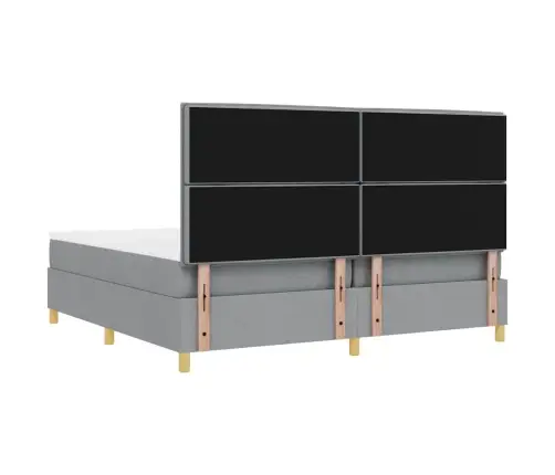 Led Čiužinio Lova Šviesiai Pilka 200 X 200 Cm Audinys