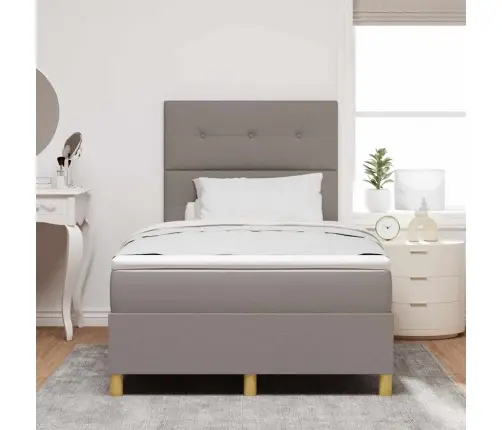Led Box Spring Voodi Peaga Pruunikashall 120 X 200 Cm Kangas