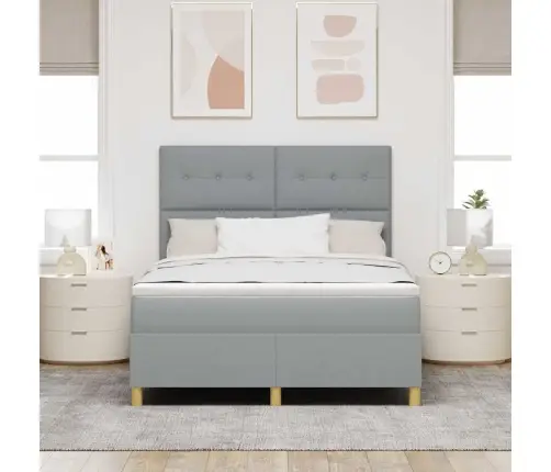 Led Čiužinio Lova Šviesiai Pilka 140 X 190 Cm Audinys