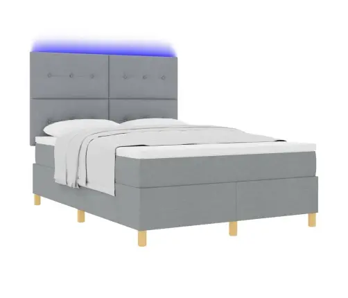 Led Čiužinio Lova Šviesiai Pilka 140 X 190 Cm Audinys