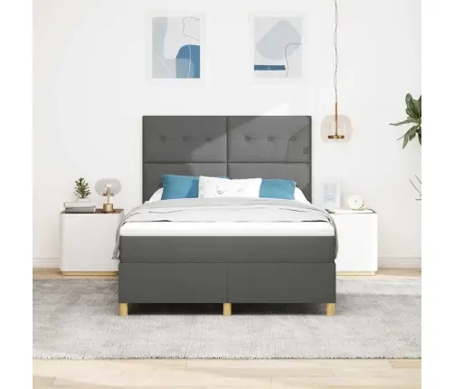 Led Čiužinio Lova Tamsiai Pilka 140 X 190 Cm Audinys