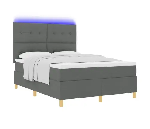 Led Čiužinio Lova Tamsiai Pilka 140 X 190 Cm Audinys