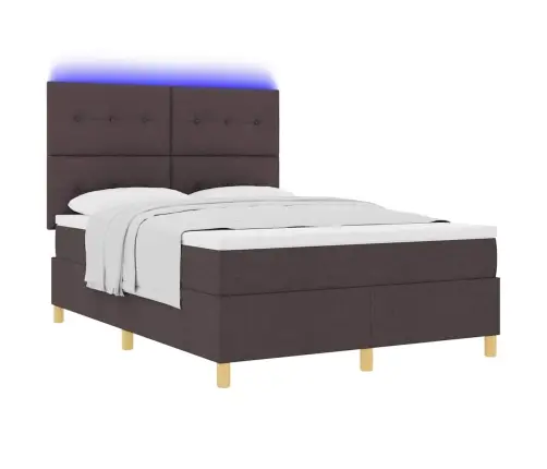 Led Čiužinio Lova Tamsiai Rudas 140 X 190 Cm Audinys