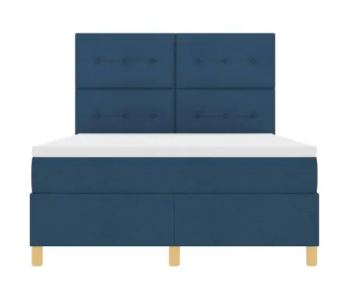 Led Čiužinio Lova Su Čiužiniu Mėlyna 140 X 190 Cm Audinys