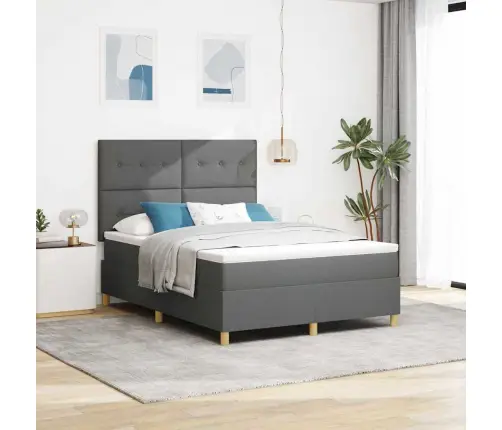 Led Čiužinio Lova Tamsiai Pilka 140 X 200 Cm Audinys