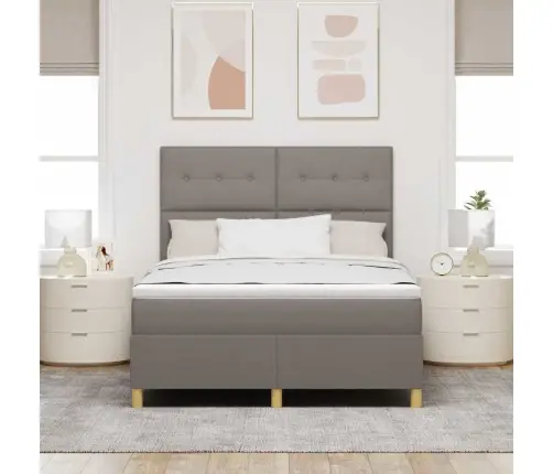 Led Čiužinio Lova Su Čiužiniu Taupe 140 X 200 Cm Audinys