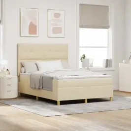 Led Box Spring Voodi Madratsiga Peaga Cream 140 X 200 Cm Kangas Led Box Spring Voodi Madratsiga Peaga Cream 140 X 200 Cm Kangas