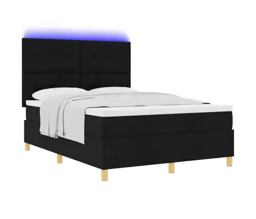 Led Gultas Pamatne Ar Matraci Melna 160 X 200 Cm Audums Vidaxl