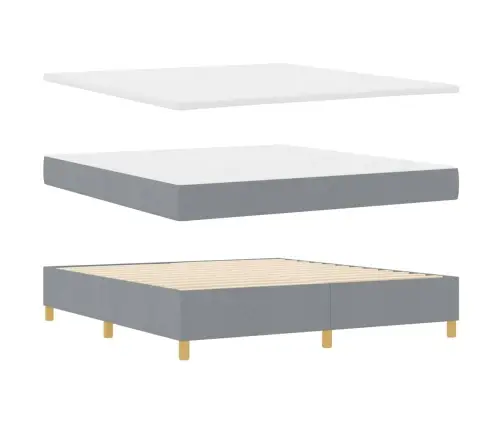 Led Gultas Pamatne Ar Matraci Gaiši Pelēks 180 X 200 Cm Audums Vidaxl