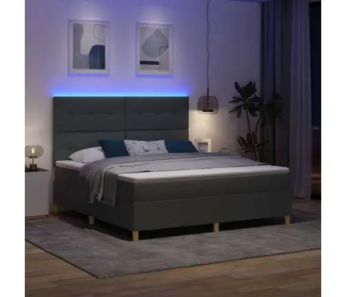 Led Čiužinio Lova Tamsiai Pilka 180 X 200 Cm Audinys