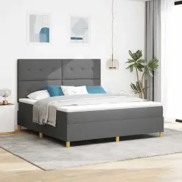 Led Čiužinio Lova Tamsiai Pilka 180 X 200 Cm Audinys