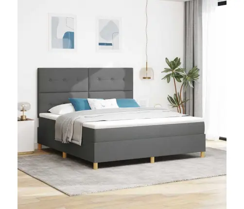 Led Čiužinio Lova Tamsiai Pilka 180 X 200 Cm Audinys