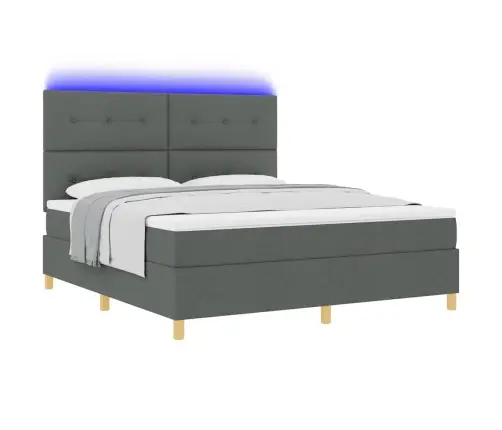 Led Čiužinio Lova Tamsiai Pilka 180 X 200 Cm Audinys