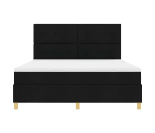 Led Gultas Pamatne Ar Matraci Melna 180 X 200 Cm Audums Vidaxl