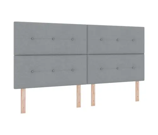 Led Box Spring Voodi Madratsiga Helehall 200 X 200 Cm Kangas