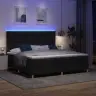 Kastītes Atsperu Gulta Ar Matraci Melna 200 X 200 Cm Audums Vidaxl