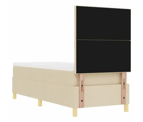 Led Čiužinio Lova Su Čiužiniu Kreminė 80 X 200 Cm Audinys