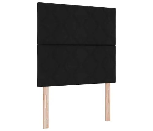 Gultas Pamats Ar Matraci Un Led Melnā Krāsā 100 X 200 Cm Audums Vidaxl