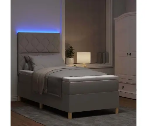 Led Box Spring Voodi Peaga Pruunikashall 100 X 200 Cm Kangas