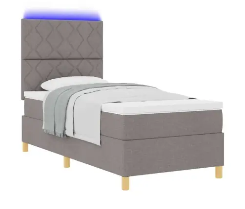 Led Box Spring Voodi Peaga Pruunikashall 100 X 200 Cm Kangas