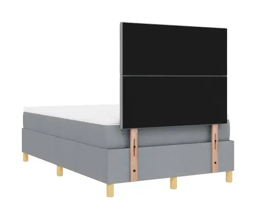 Gultas Pamatne Ar Matraci Un Led Gaismu Gaiši Pelēkā 120X190 Cm Vidaxl