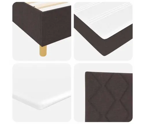 Gultas Rāmja Gulta Ar Matraci Un Led Tumši Brūnā Krāsā 120X190 Cm Audums Vidaxl